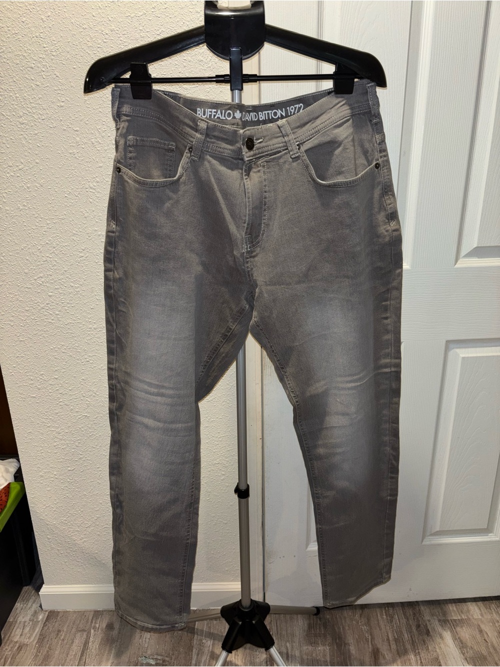 Buffalo David Bitton Men's Gray Slim Straight Jeans